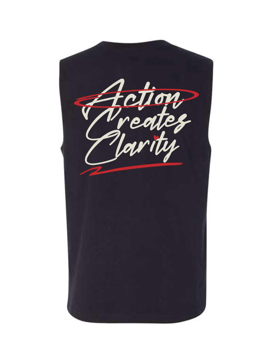ACTION CREATES CLARITY SLEEVELESS TEE